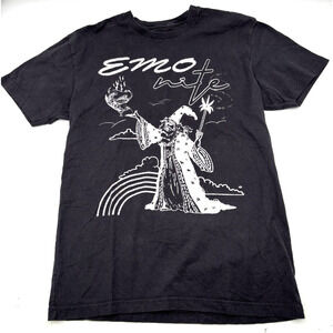 Emo Nite Black Jersey Dark Wizard Graphic Print Unisex T-shirt M Emo Scene Goth